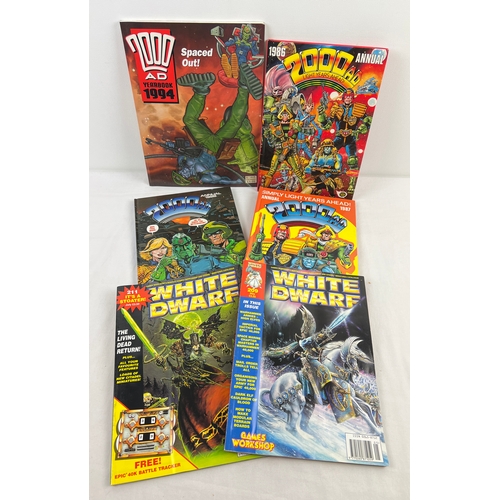 1273 - 3 vintage 1980's 2000AD annuals together with a 2000AD 1994 Yearbook and issues 209 & 211 of Games W... 