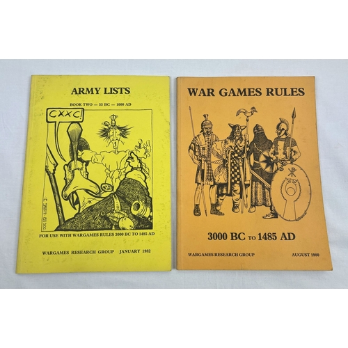 1256 - War Games Rules 3000BC to 1485AD and Army Lists, 2 x 1980's books from the Wargames Research Group.