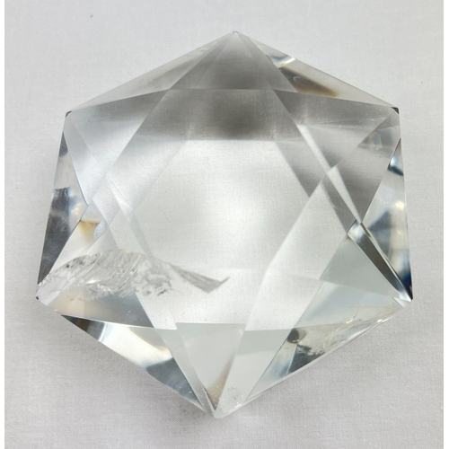 1305 - A 1.1 kg cut and polished natural clear quartz star with natural inclusions and rainbow reflections.... 