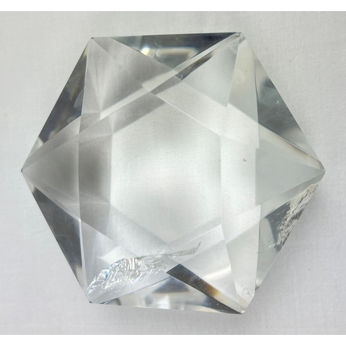 1305 - A 1.1 kg cut and polished natural clear quartz star with natural inclusions and rainbow reflections.... 