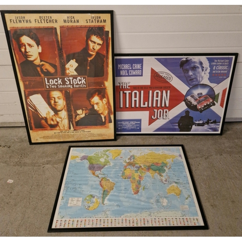 1345 - 2 framed & glazed movie posters The Italian Job (A/F) and Lock, Stock and two Smoking Barrels, toget... 