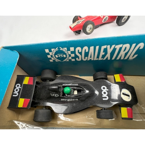 1267 - 2 boxed and 1 unboxed Scalextric model racing cars. C.120 Martini Brabham BT 44B, C.123 UOP Shadow F... 