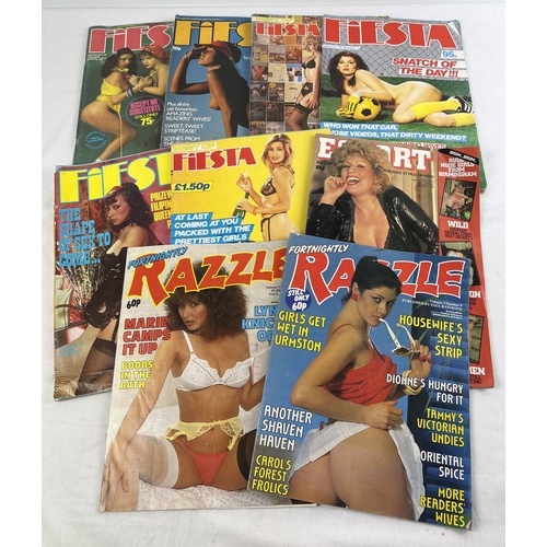 252 - 9 assorted vintage 1980's adult erotic magazines to include Fiesta, Escort & Razzle. Lot includes 2 ... 