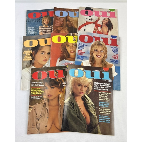 11 - 8 vintage issues of Oui, vintage American adult erotic magazine, dating from the 1970's and early 80... 