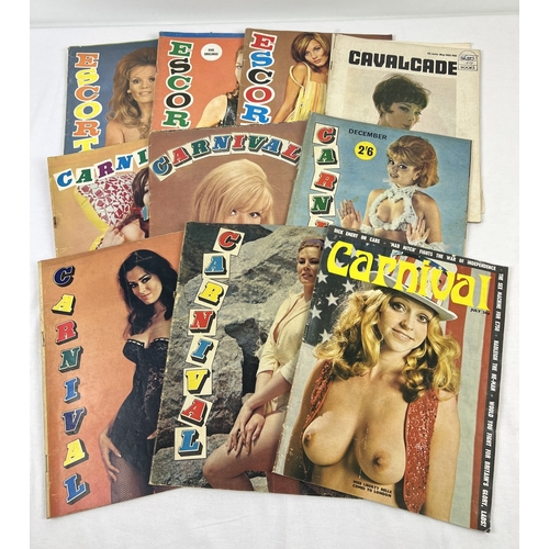 14 - 10 assorted 1960's adult erotic/glamour magazines to include Carnival, Escort and Cavalcade. All in ... 