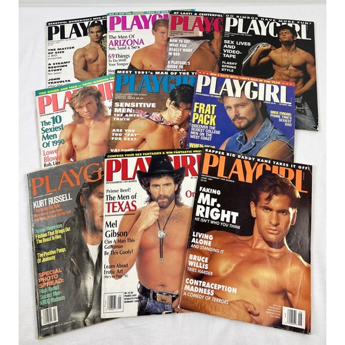 18 - 10 issues of Playgirl; Entertainment for Women, adult erotic magazine, from the 1980's and early 90'... 