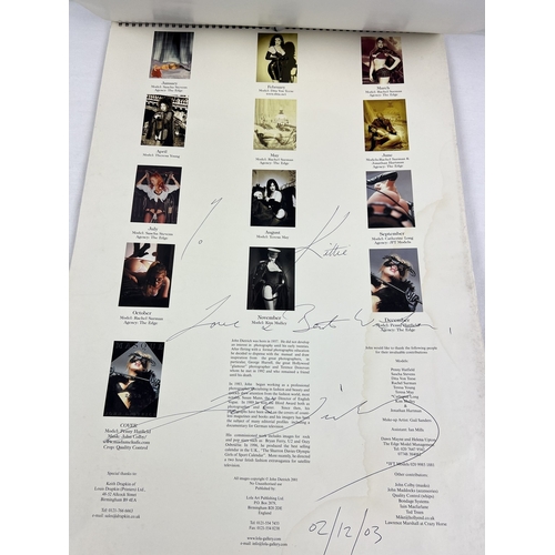 24 - A signed 2002 large photographic adult erotic Masque Calendar from John Dietrich, together with 5 co... 