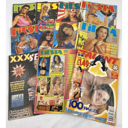 27 - 11 assorted adult erotic magazines to include 9 x 1990's issues of Fiesta - 1 issue with loose cover... 