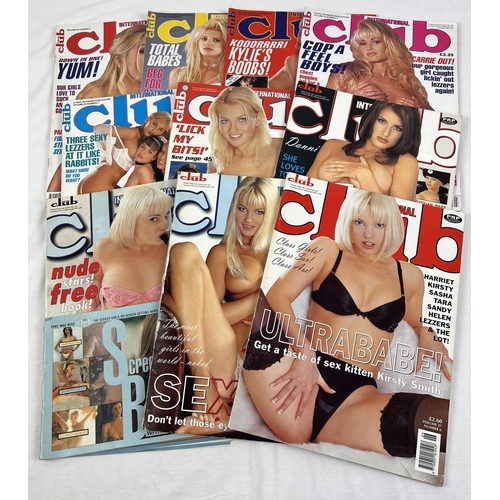 69 - 10 late 1990's issues of Club International, adult erotic magazine from Paul Raymond from volumes 25... 