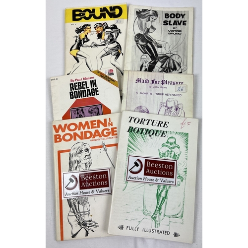 84 - 6 assorted vintage specialist fetish BDSM adult fiction books with illustrations to include 2 from V... 