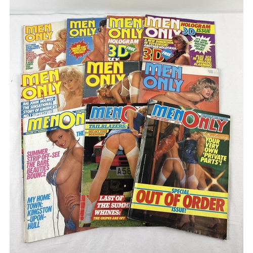 106 - 10 vintage 1980's issues of Men Only, adult erotic magazine from Paul Raymond.