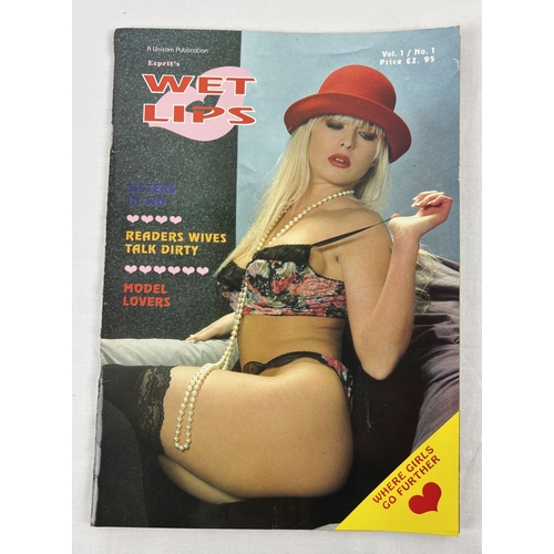 114 - First issue, volume 1 No. 1 of Wet Lips, adult erotic magazine from Esprit from the early 1990's.