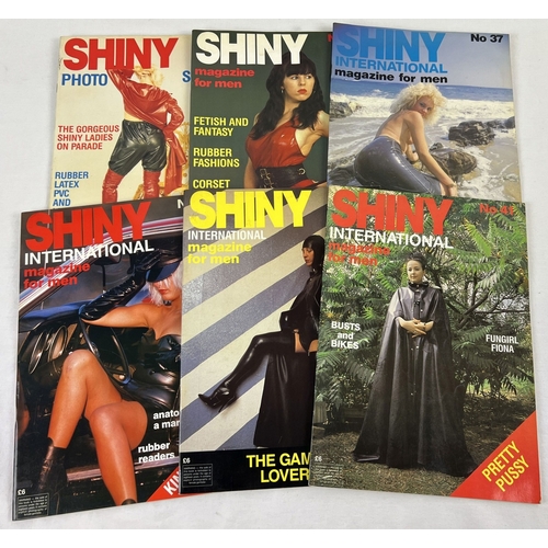 129 - 6 issues of Shiny, specialist fetish adult erotic magazine featuring rubber, latex & PVC.