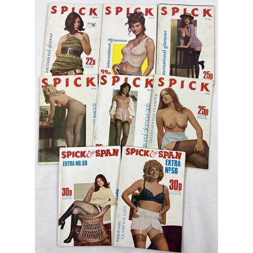 171 - 8 vintage 1970's issues of Spick and Spick & Span Extra, pocket sized adult erotic magazine.