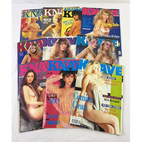 179 - 10 assorted 1980's and early 90's issues of Knave, adult erotic magazine to include Amateur Model sp... 