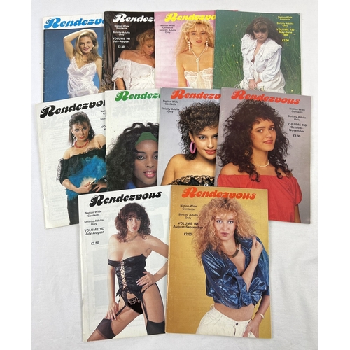 181 - 10 issues of Rendezvous, smaller sized adult erotic contacts magazine from the 1990's.