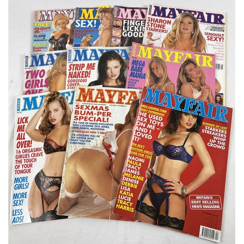 203 - 10 1990's issues of Mayfair adult erotic magazine, from volumes 27 - 33.