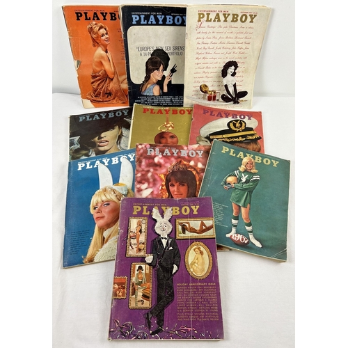 207 - 10 vintage 1960's issues of Playboy; Entertainment for Men adult magazine, dating from 1963 - 1968. ... 