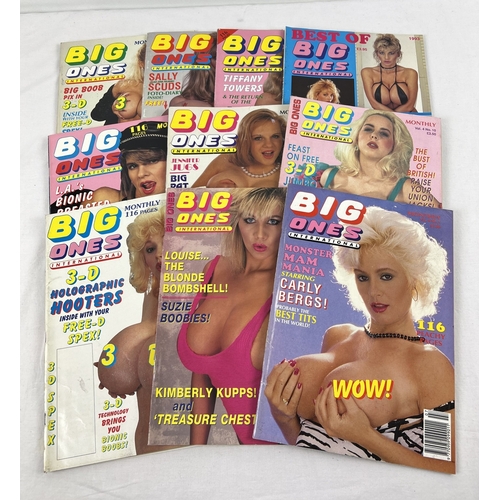 222 - 9 early 1990's issues of Big Ones, adult erotic magazine featuring larger breasted women. To include... 