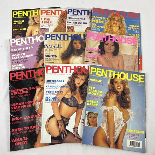 224 - 10 late 1980's and early 90's issues of Penthouse adult erotic magazine.