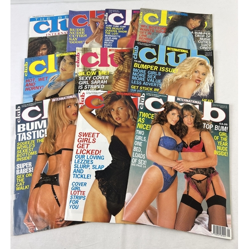 248 - 10 assorted 1990's issues of Club International, adult erotic magazine from Paul Raymond, to include... 