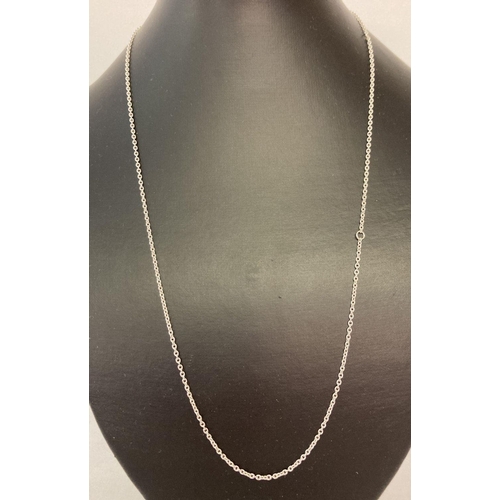 1010 - A silver belcher chain necklace by Pandora, with 3 fixing rings allowing for different lengths. Can ... 