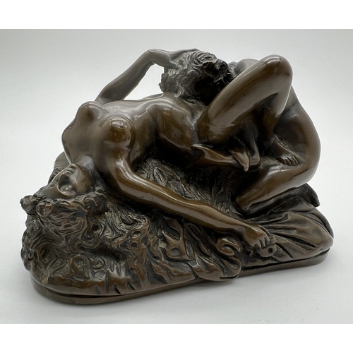 1193 - After Jef (Josef) Lambeaux - small erotic bronze figurine depicting lesbian lovers. Approx. 8cm tall... 