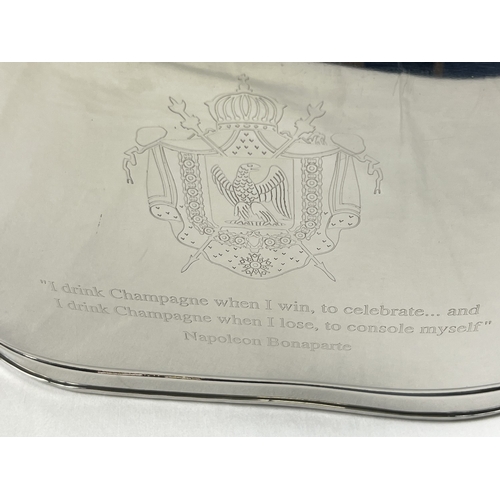 1201 - A large pair of oval shaped Bollinger Champagne buckets with engraved details to sides. One side is ... 