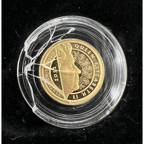 6 - A 2023 double sovereign head one eighth 24ct gold sovereign coin, in clear protective case. King Cha... 