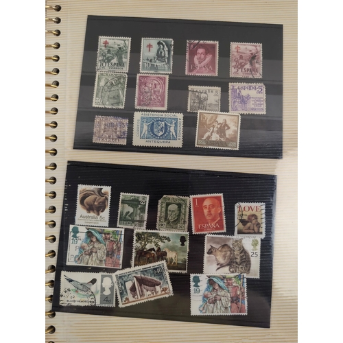 123 - 2 stamp albums. A red collectors stock book containing a collection of various German stamps to incl... 