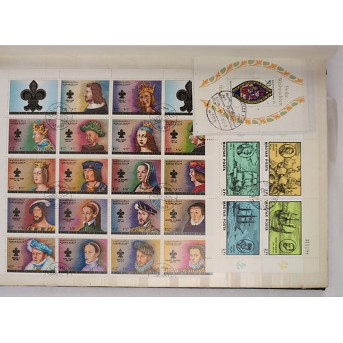 127 - 2 vintage stamp stock books containing both British and foreign stamps in varying conditions. To inc... 