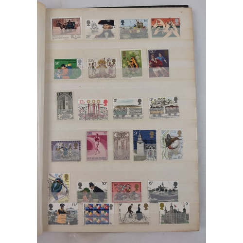 127 - 2 vintage stamp stock books containing both British and foreign stamps in varying conditions. To inc... 