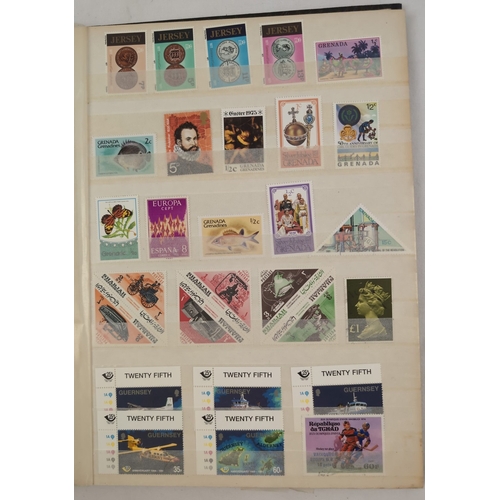 127 - 2 vintage stamp stock books containing both British and foreign stamps in varying conditions. To inc... 