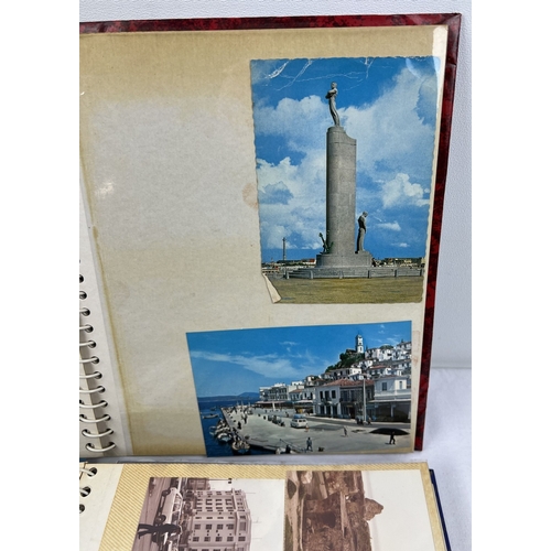 172 - 3 albums of vintage postcards and photographs, mostly holiday destinations and ships. To include nav... 