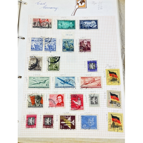 146 - A brown vintage Stanley Gibbons International Stamp Album containing antique and vintage staps from ... 