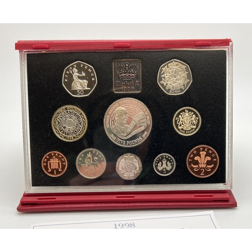 57 - A 1998 British proof coin set by The Royal Mint. To include 50th Birthday HRH Prince of Wales £5 coi... 