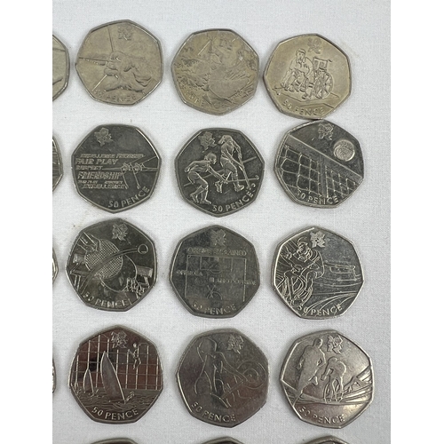 65 - A full set of 29 London 2012 Olympic 50p coins, in circulated condition.