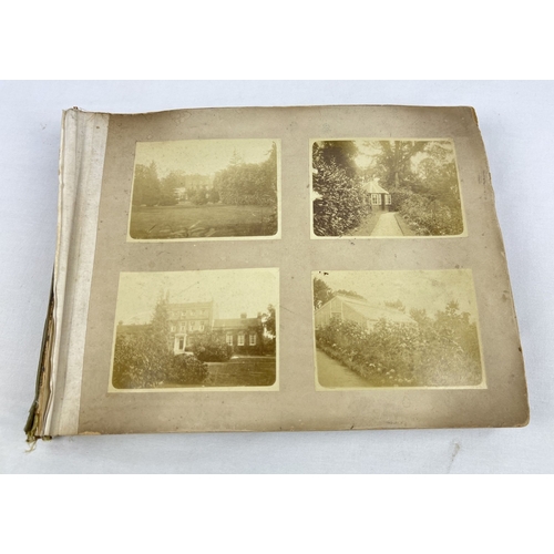 237 - An early 20th century photograph album (covers missing) containing approx. 150 assorted photos, most... 