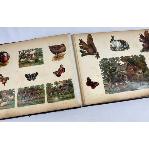 238 - A late Victorian album containing assorted scraps and period photographs.