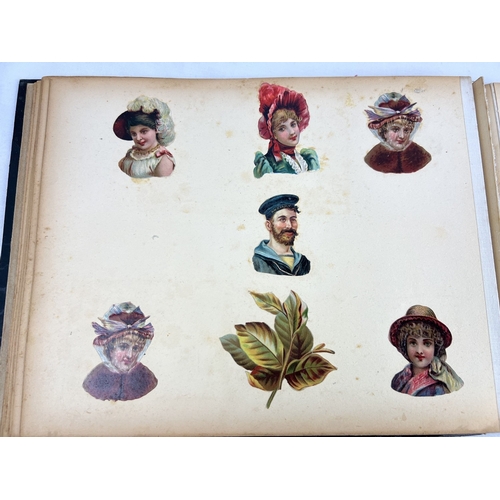 238 - A late Victorian album containing assorted scraps and period photographs.