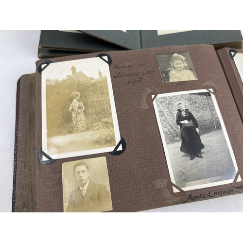 248 - A quantity of assorted vintage photograph albums containing images of animals, people in period dres... 