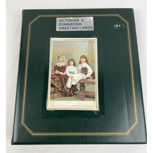 254 - An album containing approx. 172 assorted Victorian & Edwardian greetings cards displayed in clear pl... 