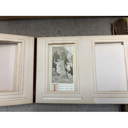 274 - A box of assorted ephemera items to include empty albums, a framed Empire Day certificate, Edwardian... 