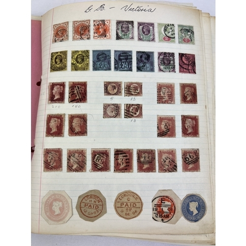 147 - A vintage album containing a collection of British and World Antique and vintage stamps. Sovereign h... 