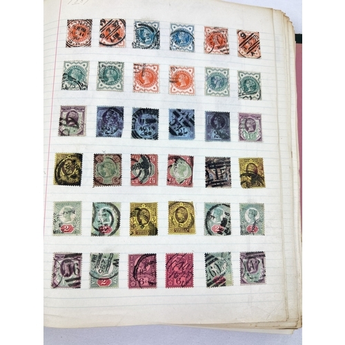 147 - A vintage album containing a collection of British and World Antique and vintage stamps. Sovereign h... 