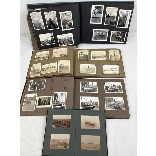 266 - 5 vintage photo albums containing photos predominantly from the 1930's & 40's to include cars, ships... 