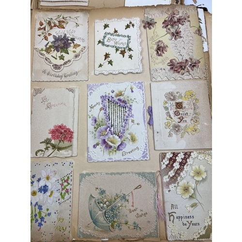 269 - 2 large late Victorian scrap albums containing mostly greetings cards of the era.