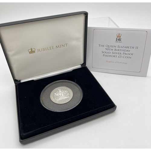 80 - A boxed Queen Elizabeth II 2016 90th Birthday Silver Proof Piedfort £5 coin. Limited Edition of 99. ... 