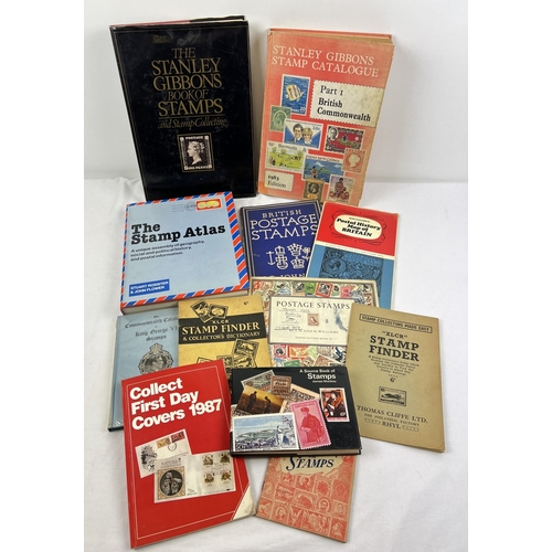 144 - A collection of 12 vintage books on stamps and stamp collecting. To include The Stanley Gibbons Book... 