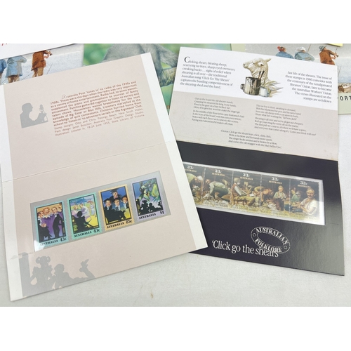 159 - 14 assorted Australia Post mint stamp presentation packs to include Classic Children's Books, Fruit ... 